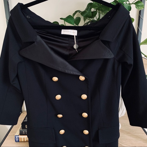 SOLD. Faith Connexion Off Shoulder Tuxedo Dress - Picture 7 of 10